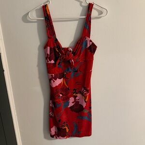 Free People Floral Dress with Knot Detail